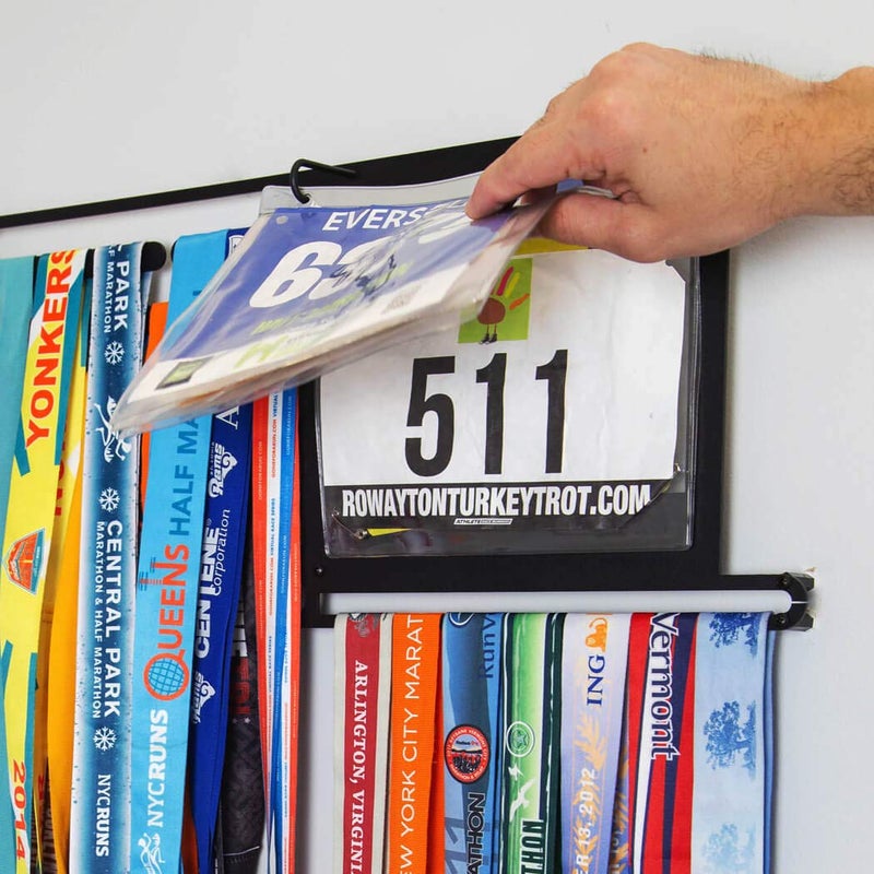 Gone For a Run Deluxe BibFOLIO+ Race Bib & Medal Display | Wall Mounted Medal Hanger | Display Over 100 Medals & 200 Race Bibs - Image 3